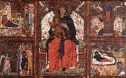 unknow artist Virgin and Child Enthroned with Scenes from the Life of the Virgin Spain oil painting artist